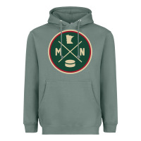 Sage Classic Minnesota Hockey MN Outline Pullover Hoodie Heavyweight Hoodie - maiPhamDesign