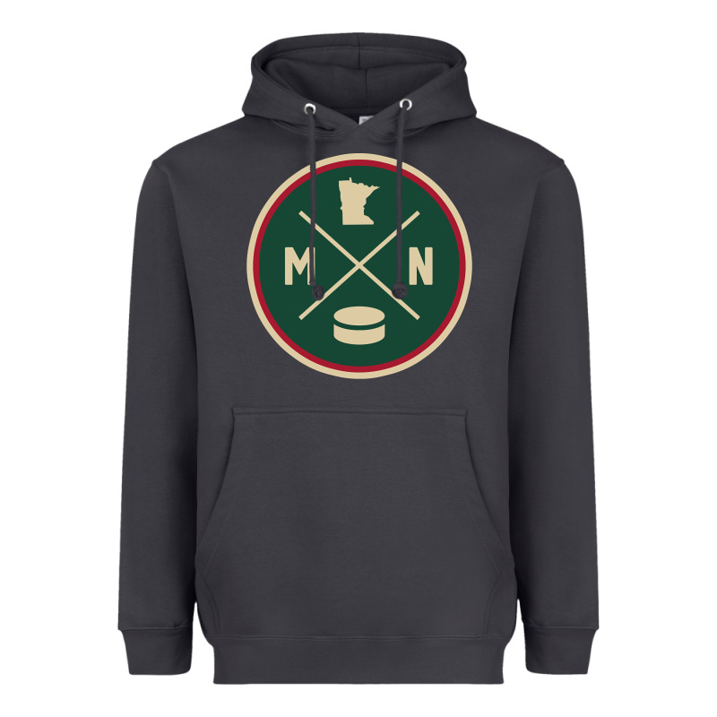Classic Minnesota Hockey Mn Outline Pullover Hoodie Heavyweight Hoodie by maiPhamDesign | Teevron
