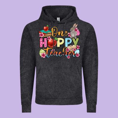 Easter Day One Hoppy Teacher Vintage Hoodie Designed By Oliviacreatesart