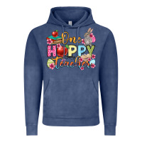 Vintage Denim Easter Day One hoppy Teacher Vintage Hoodie - OliviaCreatesArt