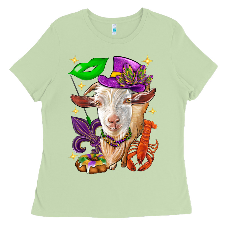 Mardi Gras Goat Ladies Tee by HowdyJamesFarm | Teevron