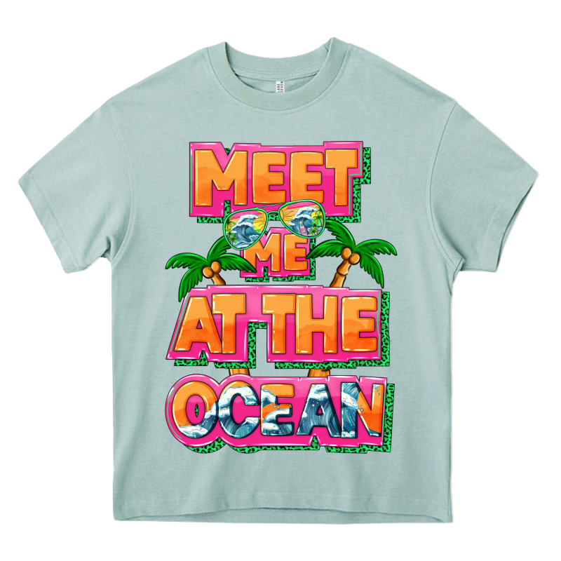 Meet Me At The Ocean Summer Heavy Core Tee by NancyCooperArtShop | Teevron