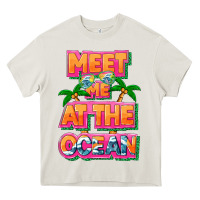 Cream Meet me at the ocean Summer Heavy Core Tee - NancyCooperArtShop