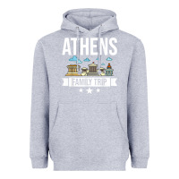 Heather Grey Athens Greece City Trip Skyline Map Travel Heavyweight Hoodie - maiPhamDesign