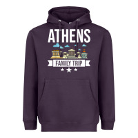 Plum Athens Greece City Trip Skyline Map Travel Heavyweight Hoodie - maiPhamDesign