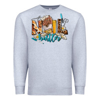 Heather Grey nail hustler Premium Sweatshirt - AdoDesignShop