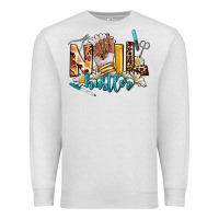 Oatmeal Heather nail hustler Premium Sweatshirt - AdoDesignShop