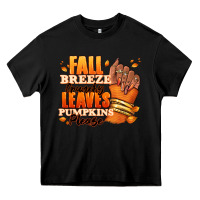 Black Fall breeze crunchy leaves pumpkins please Heavy Core Tee - RanaPortraitStore