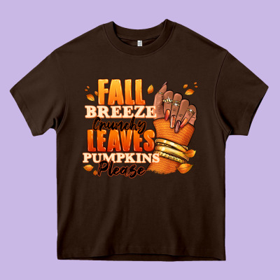Fall Breeze Crunchy Leaves Pumpkins Please Heavy Core Tee Designed By Ranaportraitstore