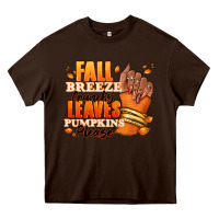 Chocolate Brown Fall breeze crunchy leaves pumpkins please Heavy Core Tee - RanaPortraitStore