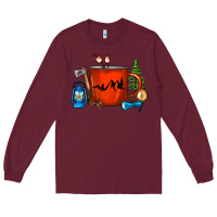 Burgundy Camper Coffee Cup Long Sleeve Tee - FaDigitalArtStudio