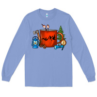 Colony Blue Camper Coffee Cup Long Sleeve Tee - FaDigitalArtStudio