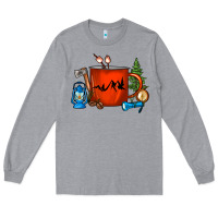 Heather Grey Camper Coffee Cup Long Sleeve Tee - FaDigitalArtStudio