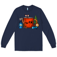 Navy Camper Coffee Cup Long Sleeve Tee - FaDigitalArtStudio
