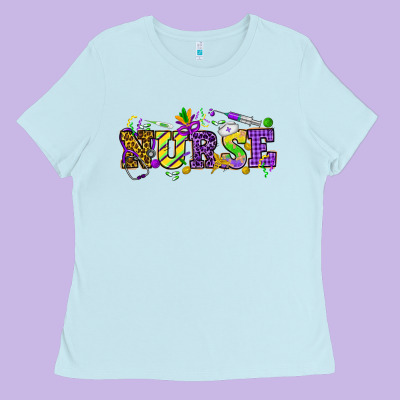 Mardi Gras Day Nurse Ladies Tee Designed By Howdyjamesfarm