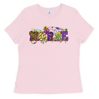 Bubblegum Pink Mardi Gras Day nurse Ladies Tee - HowdyJamesFarm