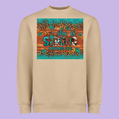 She Is Strong Gemstone Sunflower Leopard Heavyweight Sweatshirt Designed By Artiststas