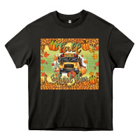 Asphalt fall school bus Heavy Core Tee - texasbilliewilder