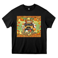 Black fall school bus Heavy Core Tee - texasbilliewilder