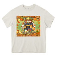 Cream fall school bus Heavy Core Tee - texasbilliewilder