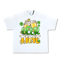 White St.Patrick's Beer time Urban Heavy Tee - HowdyJamesFarm