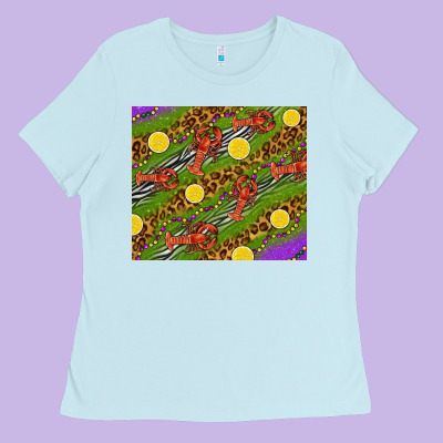 Mardi Gras Crabs And Lemons Tumbler Ladies Tee Designed By Howdyjamesfarm