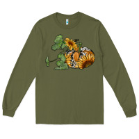 Army Green sunflower pumpkin Long Sleeve Tee - RanaPortraitStore