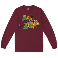 Burgundy sunflower pumpkin Long Sleeve Tee - RanaPortraitStore