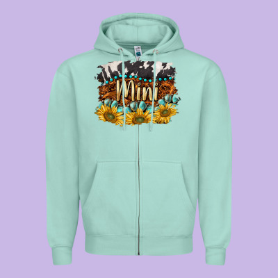 Western Mini Zipper Hoodie Designed By Barkaloodesign