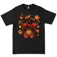 Black christmas afro messy bun Premium Tee - texasbilliewilder