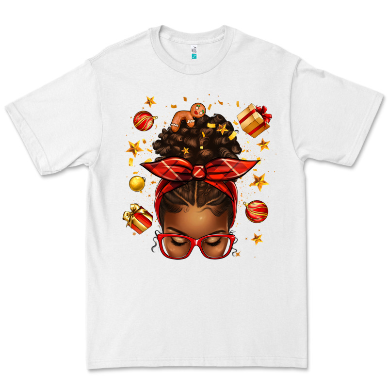 Christmas Afro Messy Bun Premium Tee by texasbilliewilder | Teevron