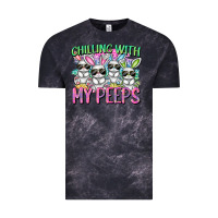 Cloud Black Chilling with my peeps Easter bunnies Vintage Tee - CowGirlArtShop