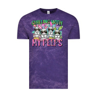 Cloud Purple Chilling with my peeps Easter bunnies Vintage Tee - CowGirlArtShop