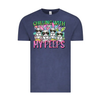 Vintage Denim Chilling with my peeps Easter bunnies Vintage Tee - CowGirlArtShop