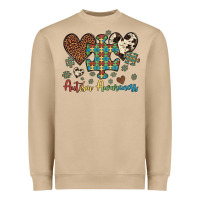 Mushroom autism awareness leopard cowhide herts puzzle Heavyweight Sweatshirt - Artiststas