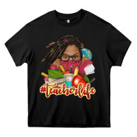Black afro woman teacher life Heavy Core Tee - NancyCooperArtShop