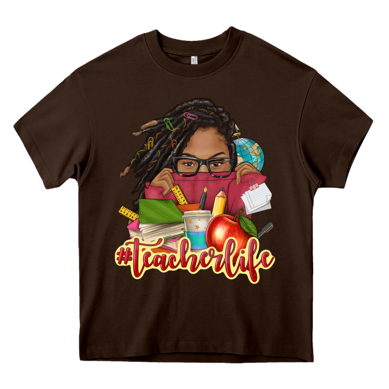 Afro Woman Teacher Life Heavy Core Tee by NancyCooperArtShop | Teevron