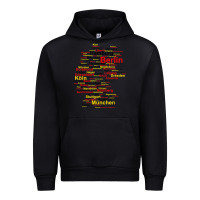 Black germany map silhouette towns cities flag berlin travel t shirt Urban Hoodie - maiPhamDesign