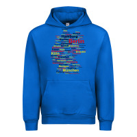 Cobalt germany map silhouette towns cities flag berlin travel t shirt Urban Hoodie - maiPhamDesign