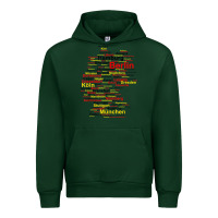 Forest Green germany map silhouette towns cities flag berlin travel t shirt Urban Hoodie - maiPhamDesign