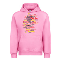 Fuchsia Pink germany map silhouette towns cities flag berlin travel t shirt Urban Hoodie - maiPhamDesign