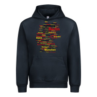 Navy germany map silhouette towns cities flag berlin travel t shirt Urban Hoodie - maiPhamDesign