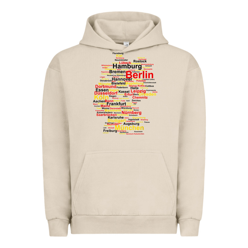 Germany Map Silhouette Towns Cities Flag Berlin Travel T Shirt Urban Hoodie by maiPhamDesign | Teevron