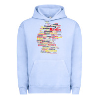 Pigment Grape Ice germany map silhouette towns cities flag berlin travel t shirt Urban Hoodie - maiPhamDesign