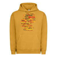 Pigment Peanut Butter germany map silhouette towns cities flag berlin travel t shirt Urban Hoodie - maiPhamDesign