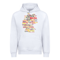 White germany map silhouette towns cities flag berlin travel t shirt Urban Hoodie - maiPhamDesign