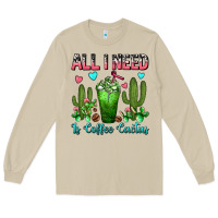 Mushroom All I Need Is Coffee Cactus Frappe Long Sleeve Tee - FaDigitalArtStudio