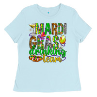 Baby Blue Mardi Gras drinking team Ladies Tee - HowdyJamesFarm