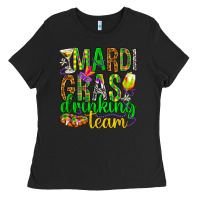Black Mardi Gras drinking team Ladies Tee - HowdyJamesFarm