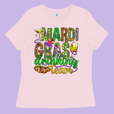 Mardi Gras Drinking Team Ladies Tee Designed By Howdyjamesfarm